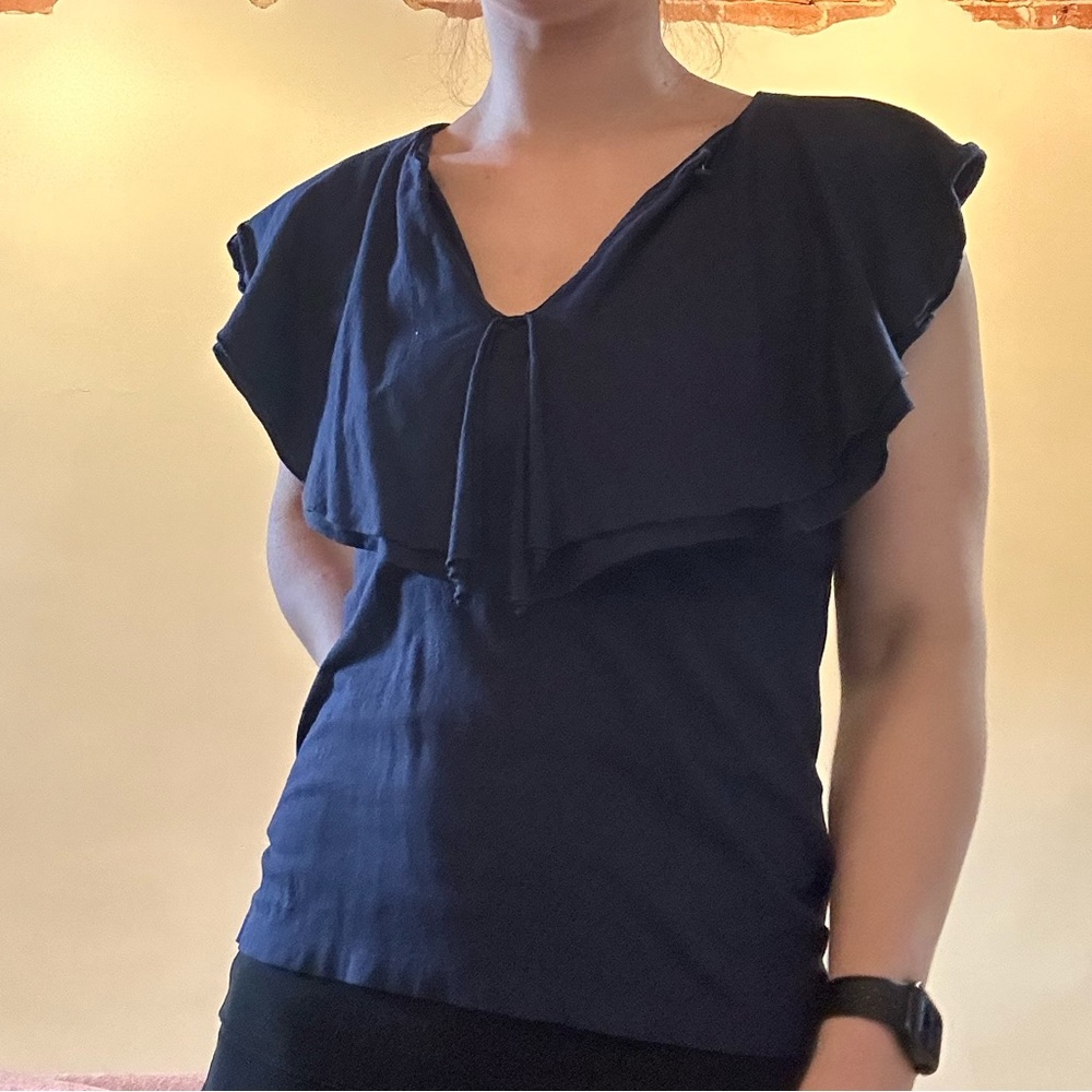 Ralph Lauren Sport Navy Blue Sleeveless top with collar detail